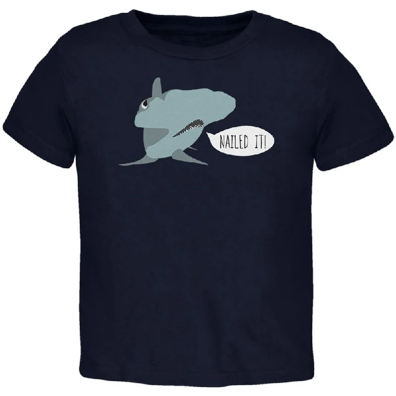 Shark Nailed It Hammerhead Funny Pun Toddler T ShirtStriped T-Shirts