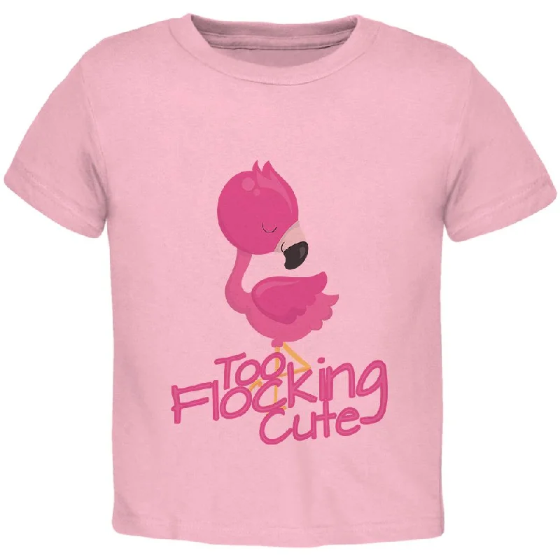 Flamingo Too Flocking Cute Toddler T ShirtButton-Up T-Shirts