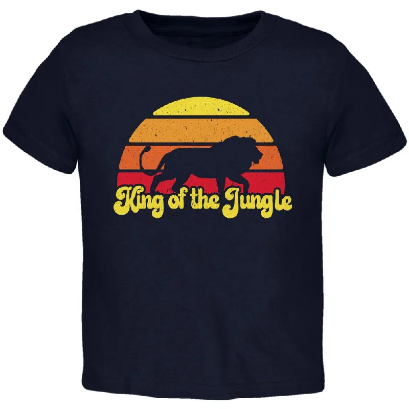 King Of The Jungle Lion Retro Sun Toddler T ShirtZippered T-Shirts