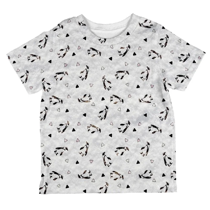 Retro Penguin Pattern All Over Toddler T ShirtCollege T-Shirts