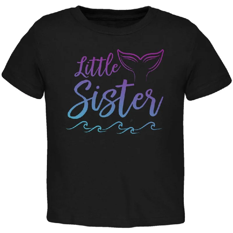 Little Sister Mermaid Tail Ocean Toddler T ShirtLounge T-Shirts