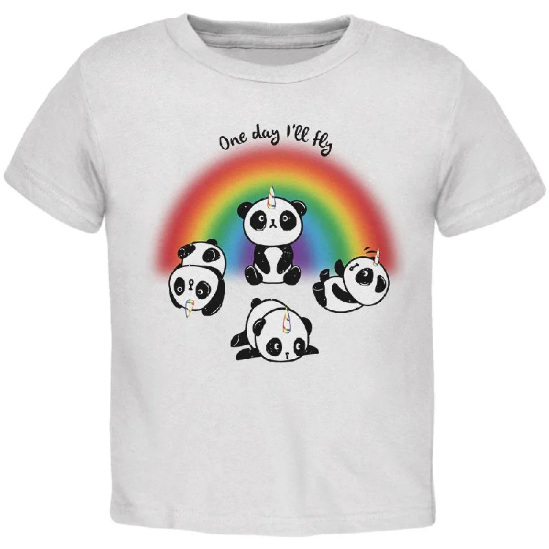 Panda Pandicorn One Day I'll Fly Toddler T ShirtFitted T-Shirts