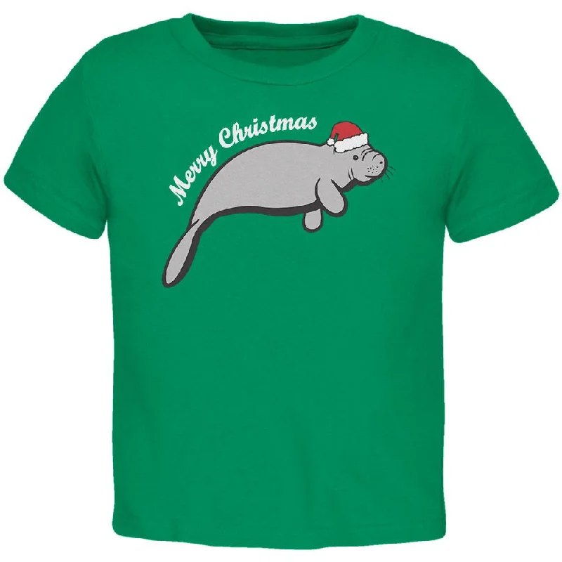 Merry Christmas Manatee Floaty Potato Toddler T ShirtEmbellished T-Shirts