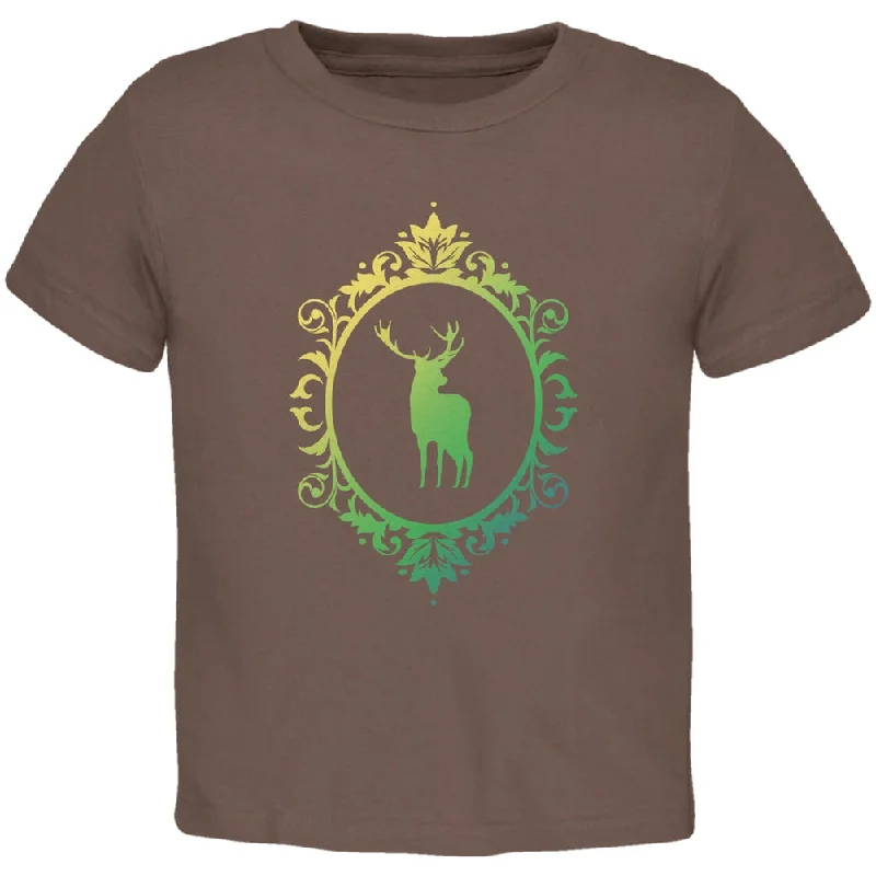 Deer Silhouette Brown Toddler T-ShirtWaterproof T-Shirts