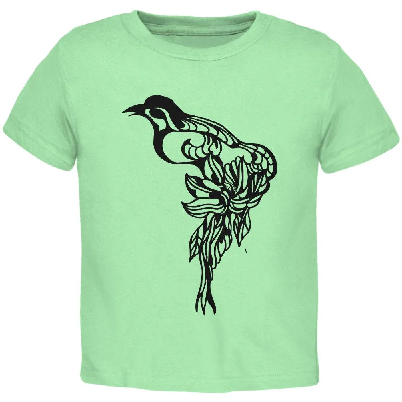 Spring Bird Pretty Line Art Toddler T ShirtStatement T-Shirts