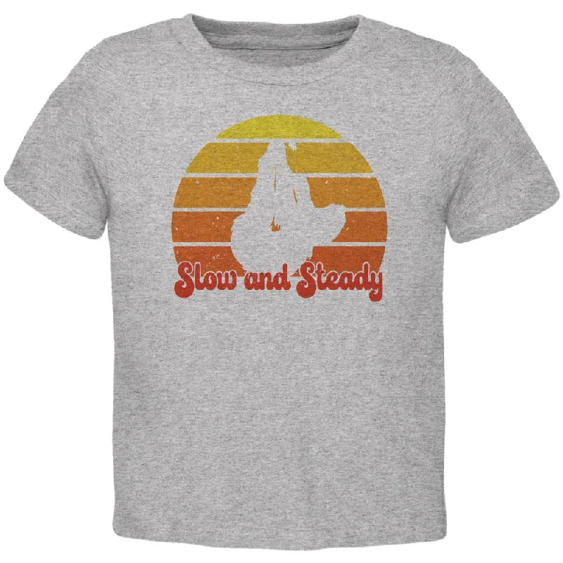 Sloth Slow and Steady Retro Sunset Toddler T ShirtBeaded T-Shirts