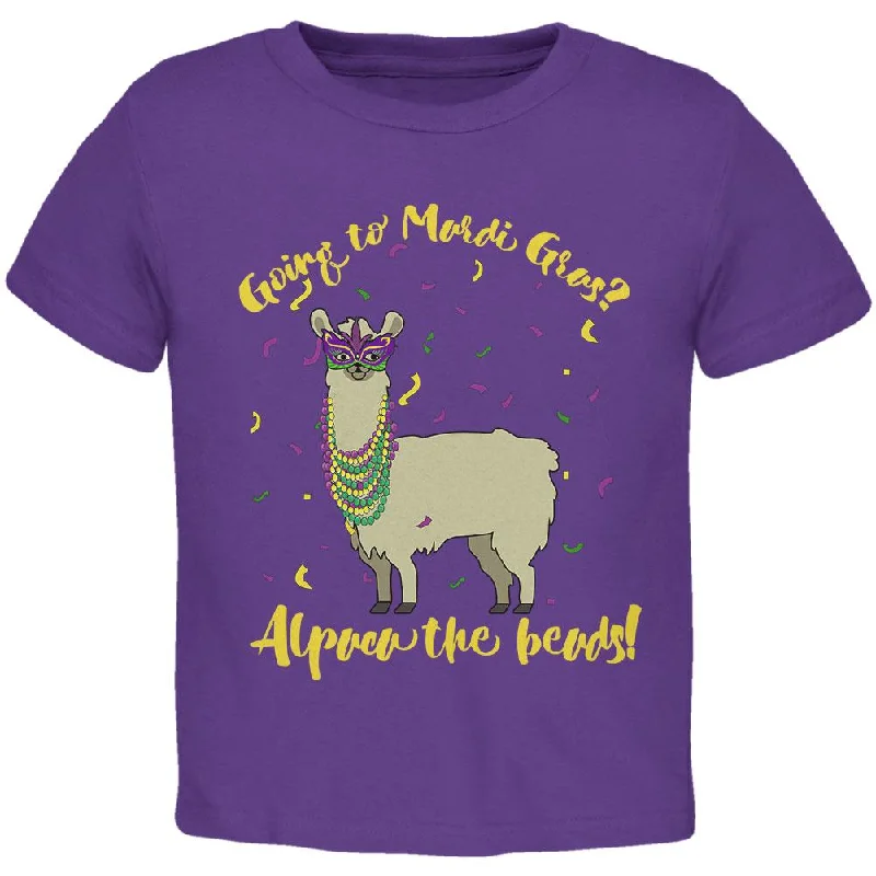 Mardi Gras Alpaca Funny Pun Toddler T ShirtStreetwear T-Shirts