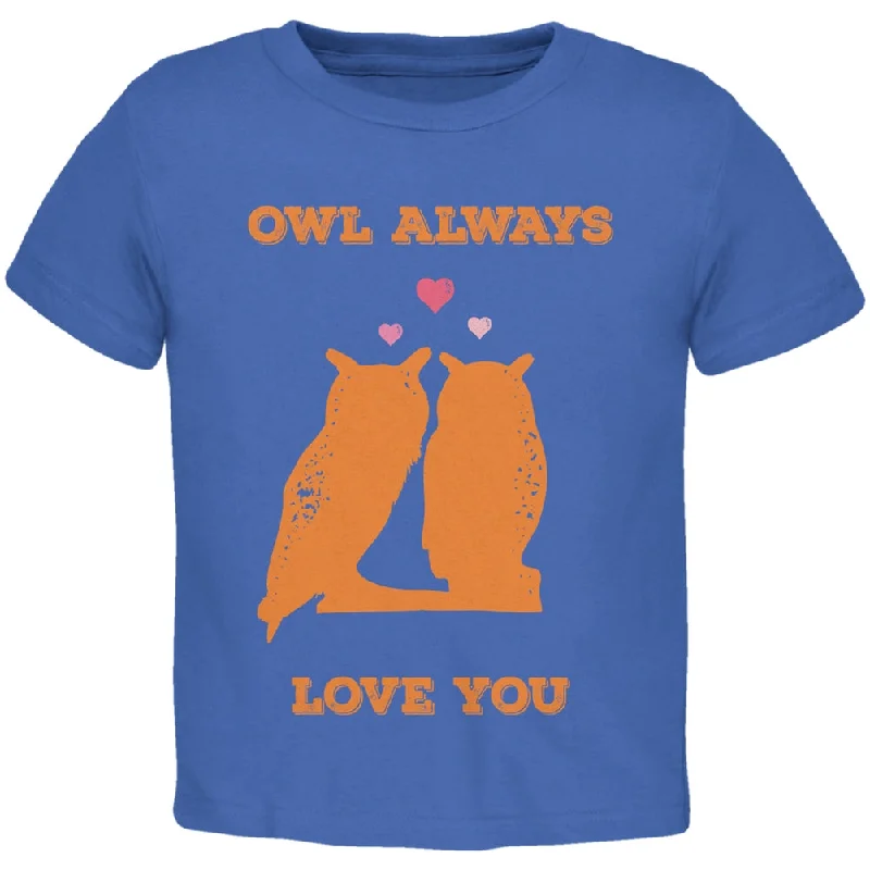 Valentine's Day - Paws - Owl Always Love You Royal Blue Toddler T-ShirtThermal T-Shirts