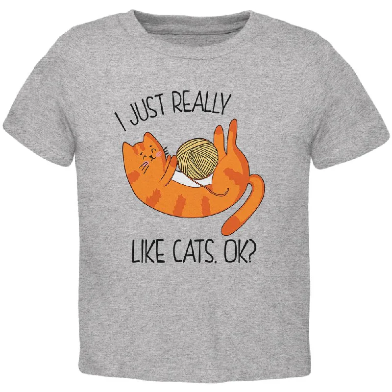 I Just Really Like Cats Ok Cute Toddler T ShirtSkateboard T-Shirts