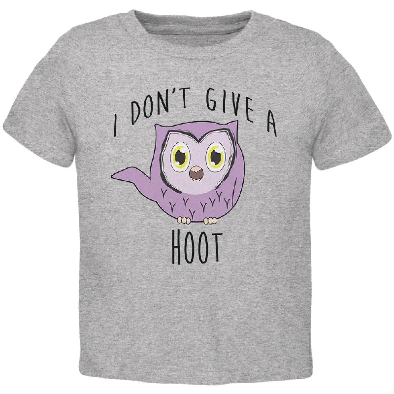 Owl I Don't Give A Hoot Funny Toddler T ShirtBoat Neck T-Shirts