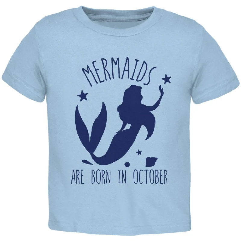 Mermaids Are Born In October Toddler T ShirtCasual T-Shirts