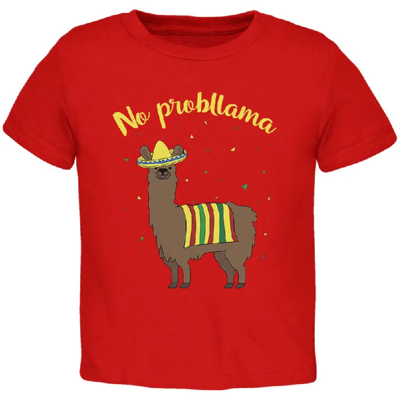 Cinco De Mayo Llama No Problem Problemo No Probllama Toddler T ShirtBlended Fabric T-Shirts