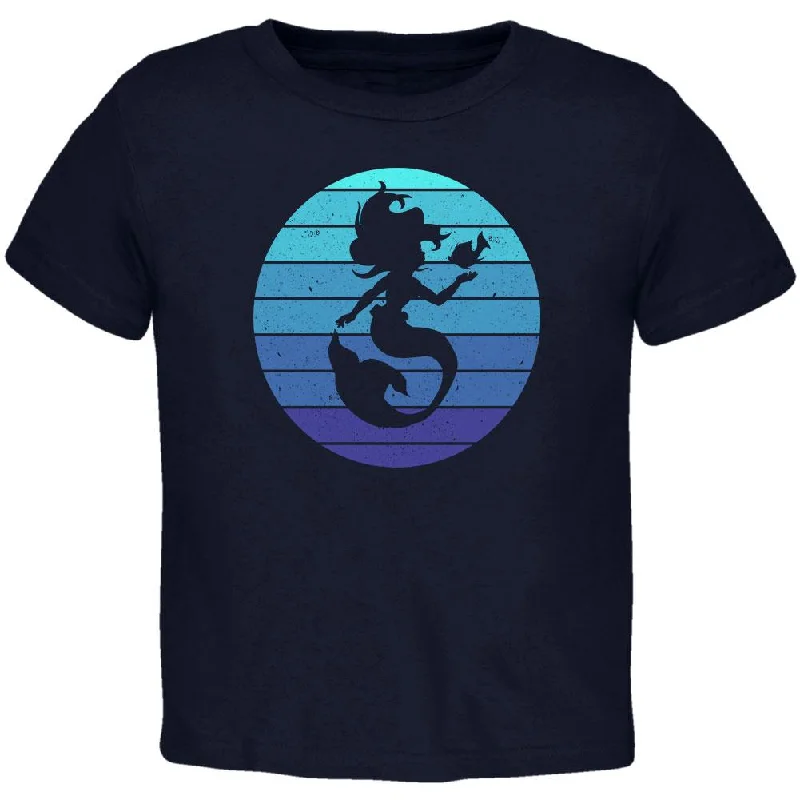 Mermaid Retro Ocean Blues Toddler T ShirtSequined T-Shirts