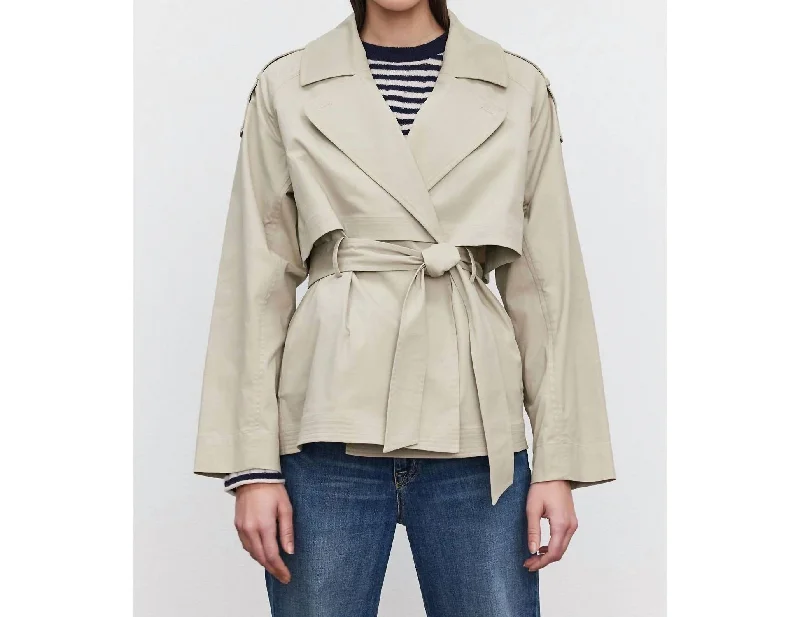 Nancy Trench Jacket In Beige