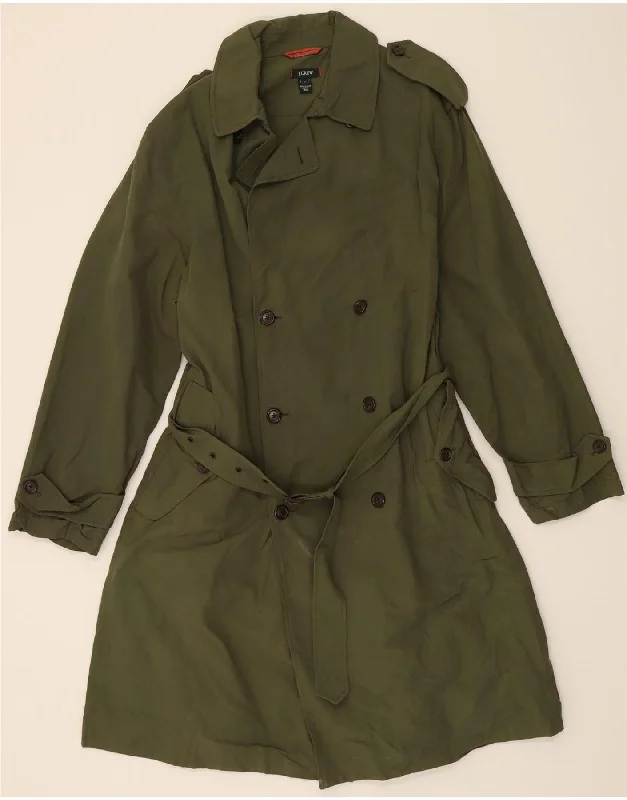 J. CREW Womens Trench Coat UK 14 Medium Khaki Cotton