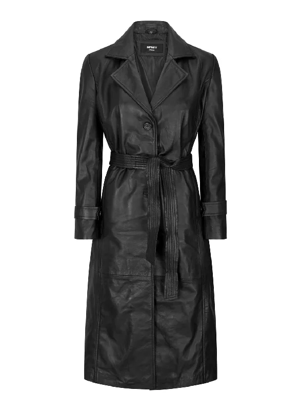 Leather Leather Trench Coat 3/4 Long