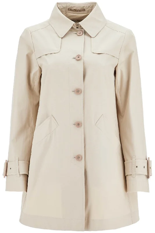 Herno Women's Medium Length Waterproof  Cotton Trench Coat With Buttons