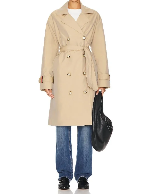 Rox Trench Coat In Khaki