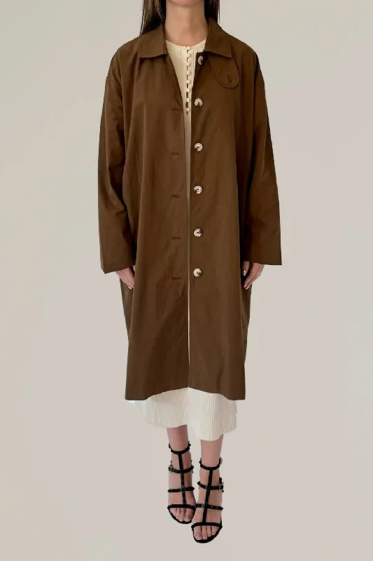 Modern Trench Coat In Cognac