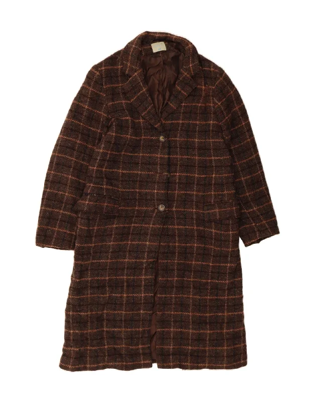 Festival OvercoatsOASIS Womens Overcoat UK 14 Large Brown Check Wool