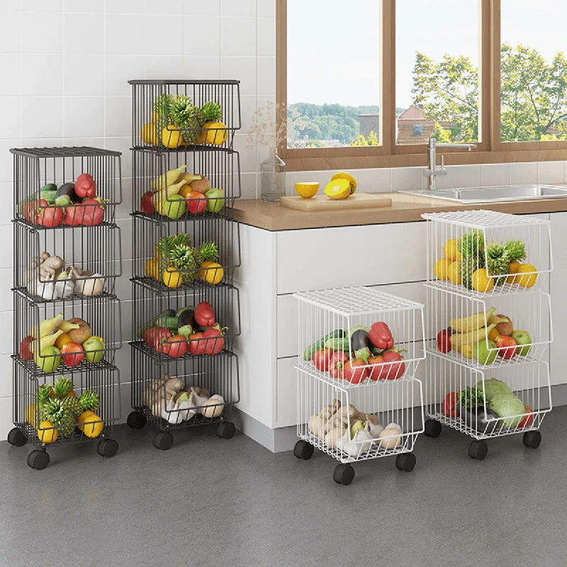 Mobile Shelf Trolley Rack Narrow Space Shelving Rolling Pantry Shelves for Kitchen Holder Storage Organizer Shelf