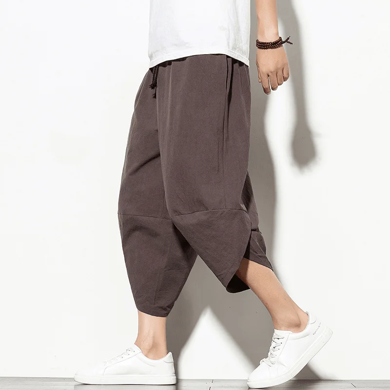 Summer New Loose Carrot Pants - Casual Wide Leg, Chinese Style Men's Harem Pants in Cotton Linen