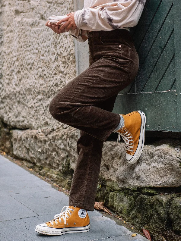 Stoned Straight Corduroy Pants - Espresso