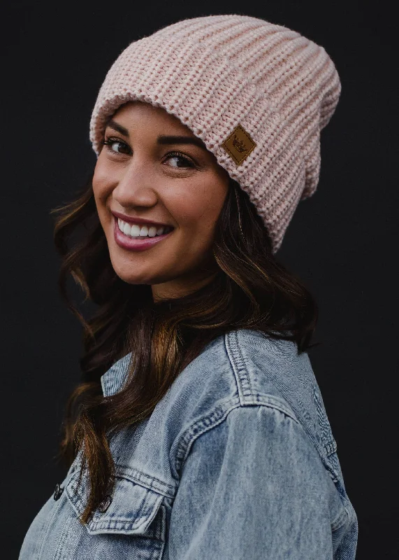 Knitted LaceBlush Knit Beanie