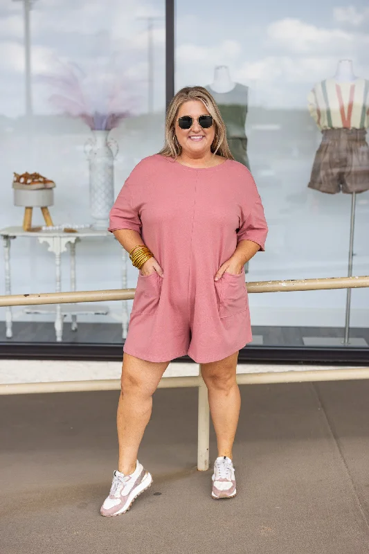 Knit LooseFeeling Free Dusty Rose Knit Romper