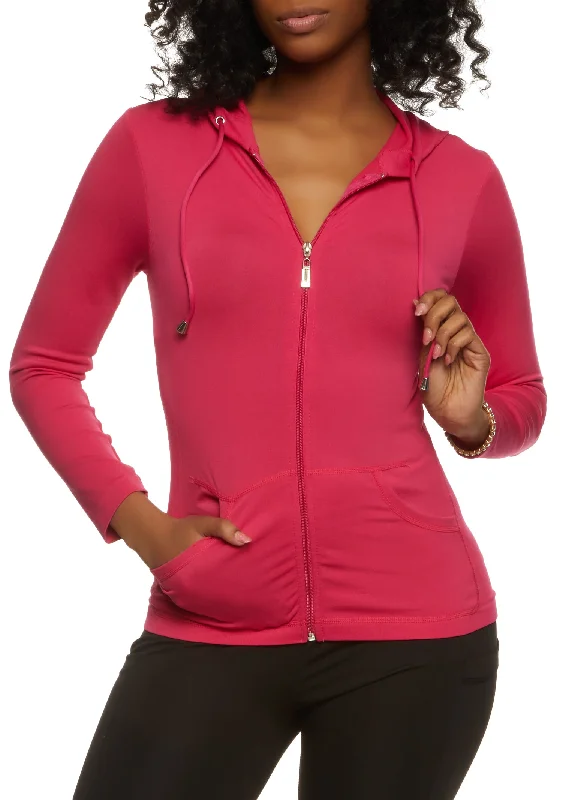 Designer SweatshirtsFull Zip Hooded Active Top