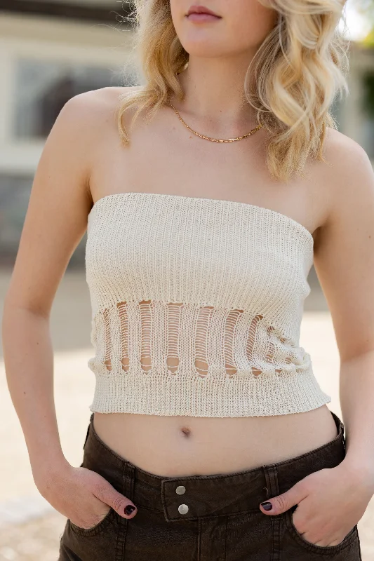 Knitted FormalWalking Star Knit Strapless Top