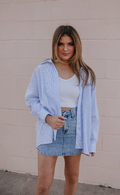 Bohemian down jacketgirl like me button down - blue