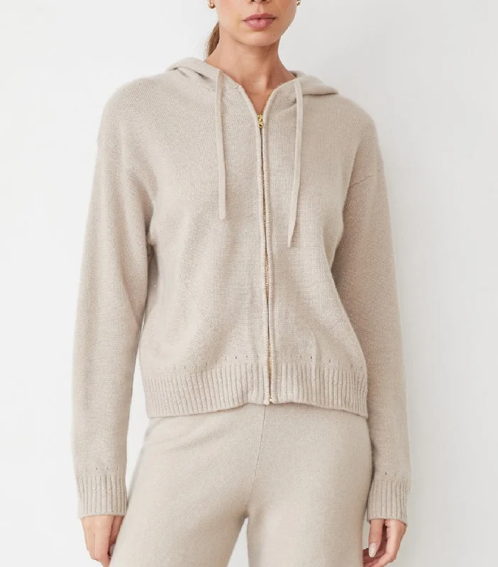 Cropped HoodiesMonrow Cashmere Zip Up Hoody