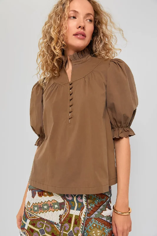 Chestnut Brown Selena BlouseButton-Down Shirts