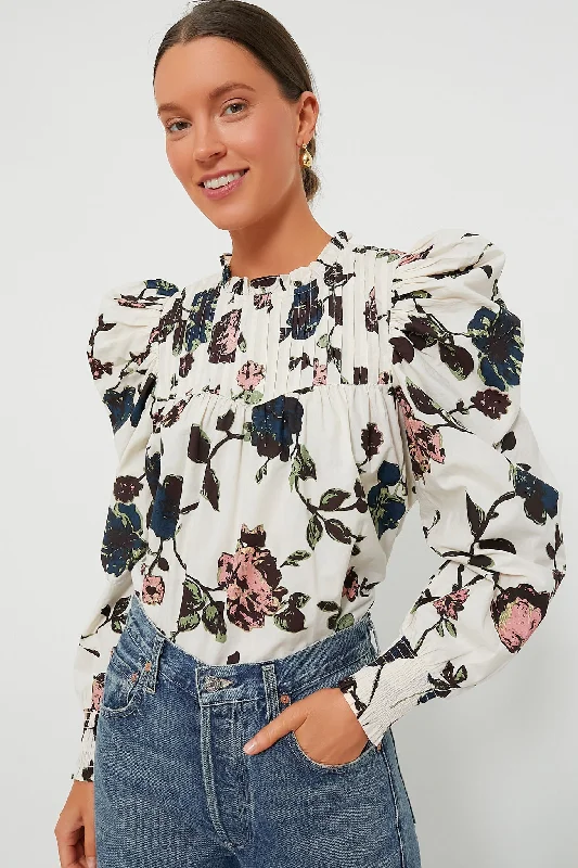 Jardin Print Irina BlouseAsymmetrical Shirts