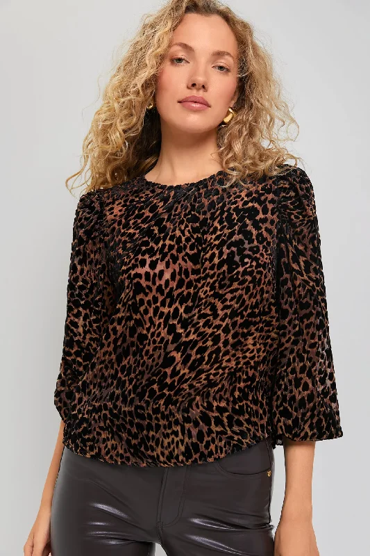 Leopard Print Carmen BlouseBeaded Shirts