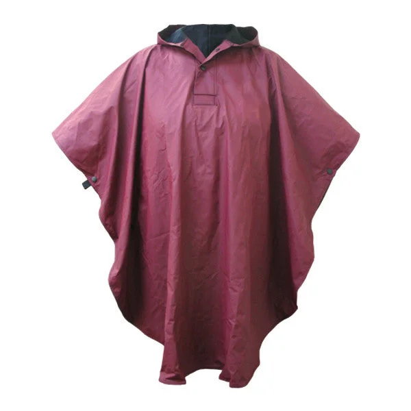 Recycled Fabric HoodiesMaroon Hooded Rain Poncho by Charles River