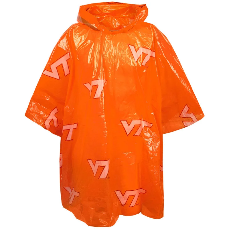 Bamboo Fiber SweatshirtsVirginia Tech Hooded Rain Poncho: Orange