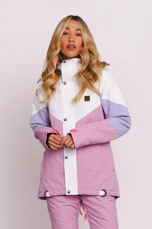 1080 Women's Ski & Snowboard Jacket - Pastel Pink, White & Pastel PurpleHigh-Fashion Jackets