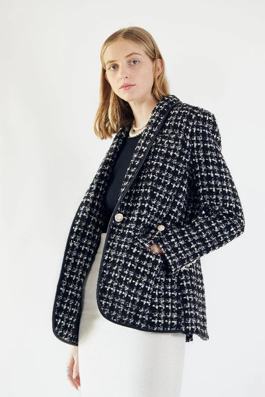 Black & White Tweed Checkers JacketReflective Jackets