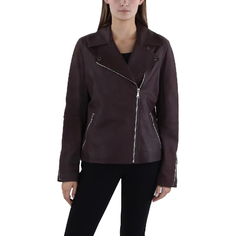 Womens Leather Zipper Leather JacketPerformance Jackets