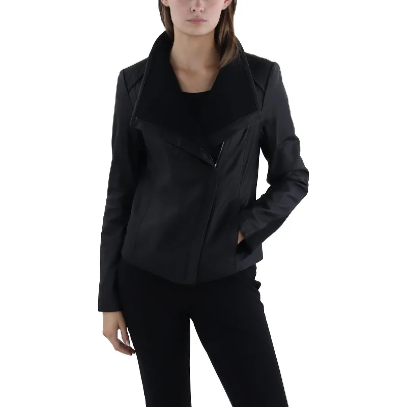 Womens Leather Asymmetric Leather JacketHunting Jackets