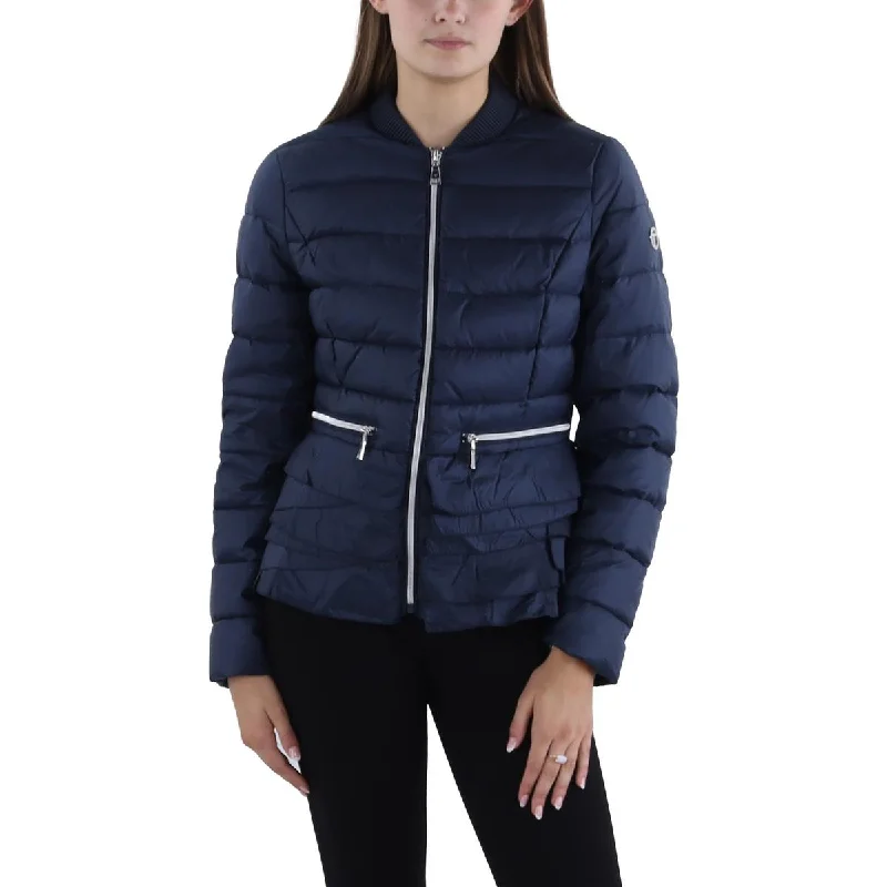 Womens Insulated Ruffled Trim Puffer JacketRunning Jackets