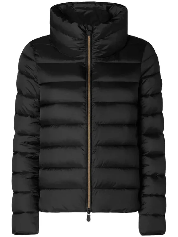 Save the Duck Women's Elsie Puffer Jacket, Black, 1Band Merch Jackets