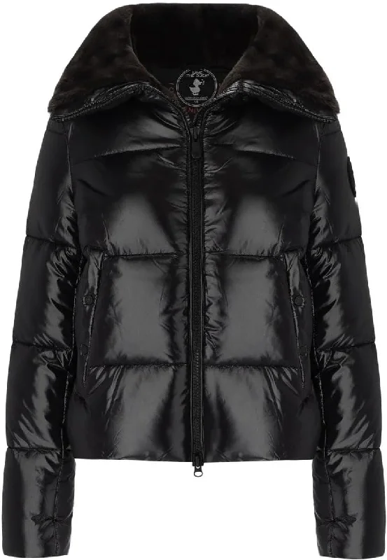 Save the Duck Women's Moma Puffer Jacket, Black, 1Punk Jackets