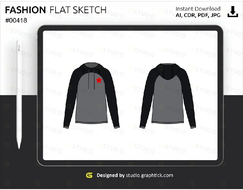 FITNESS HOODIE FLAT SKETCHField Jackets