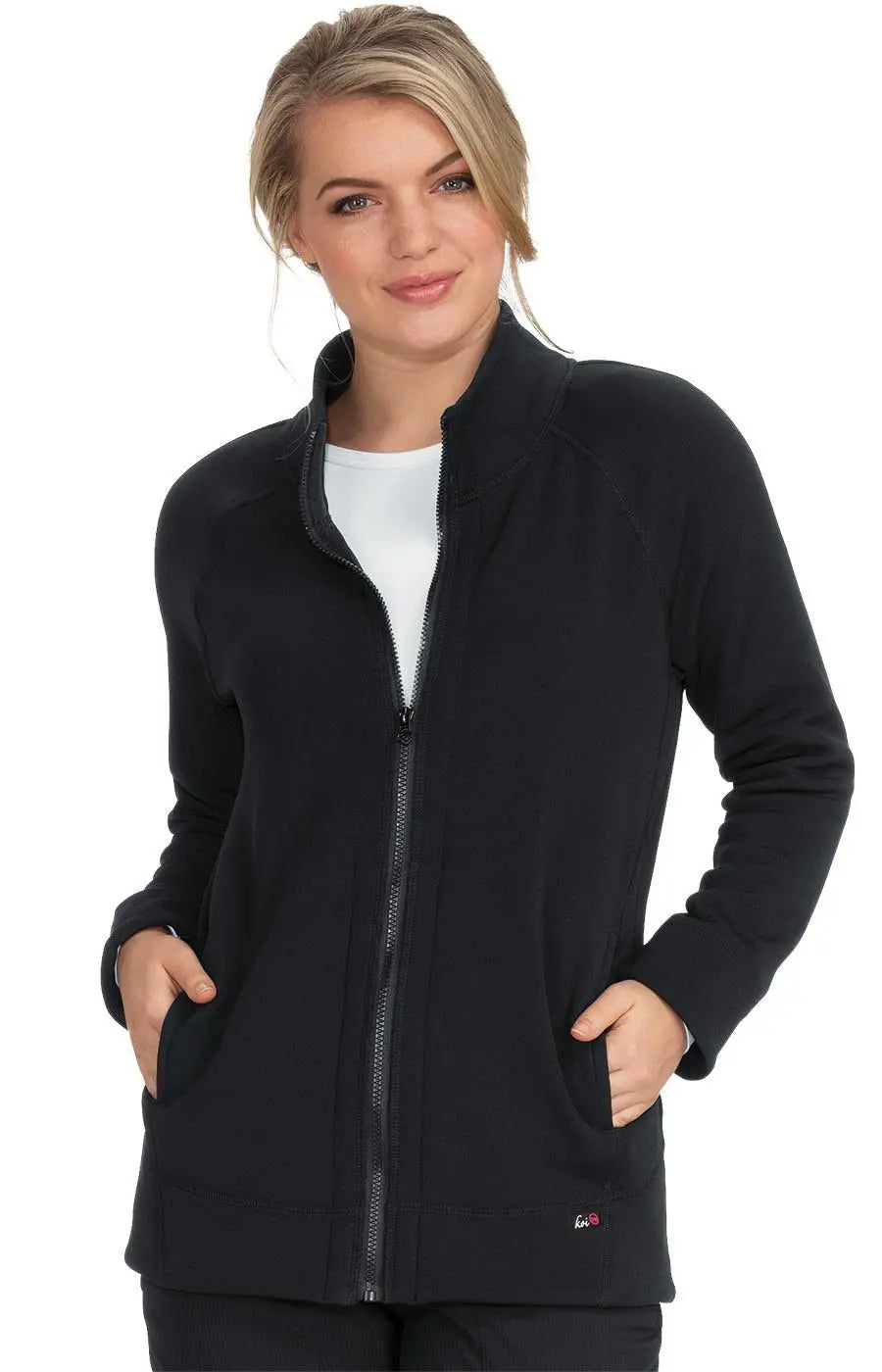 Koi Women's Wellness Jacket - BlackButton-Up Jackets