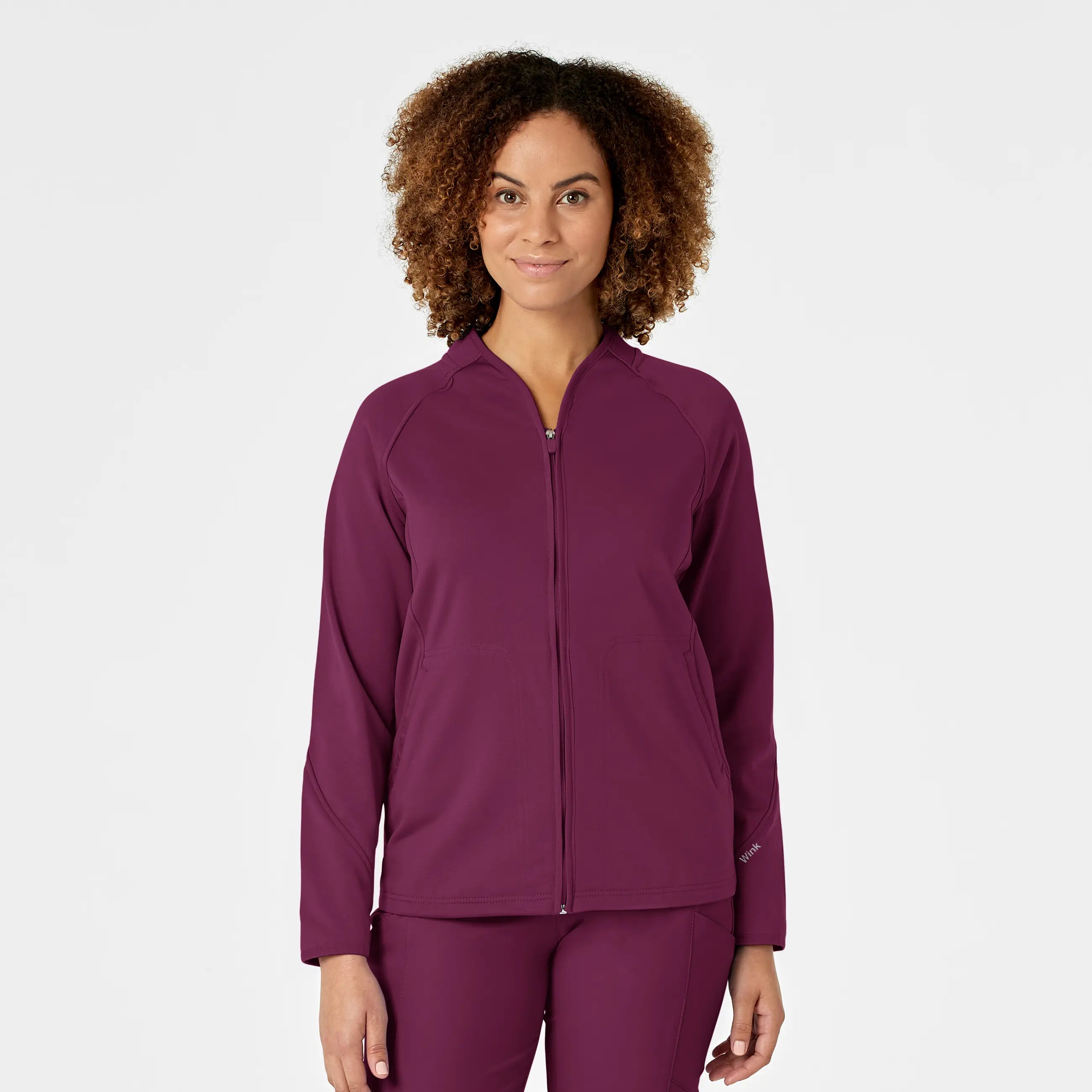 Wink Women's Fleece Full Zip Jacket - WineHigh-Fashion Jackets