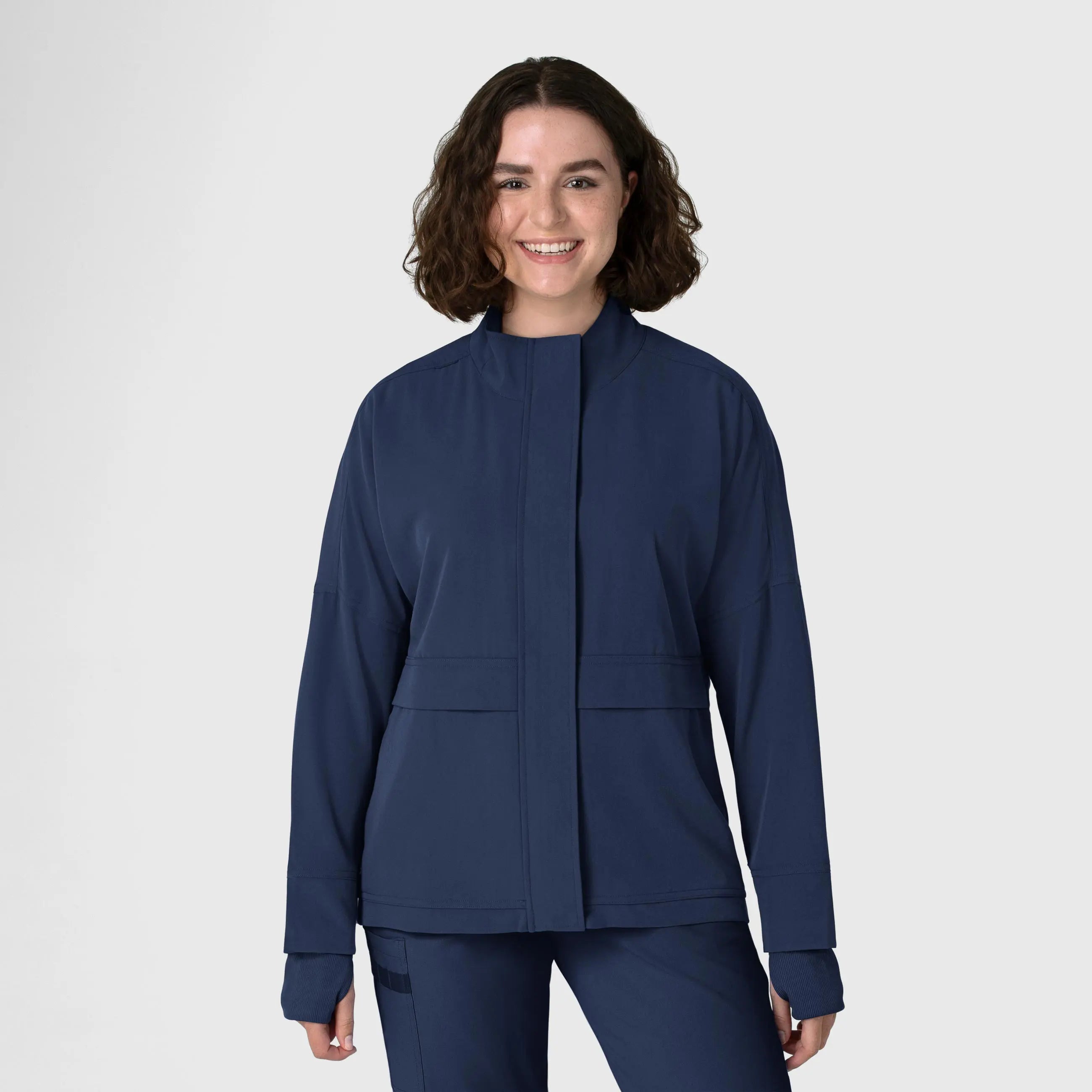 Wink Women's Germs Happen Packable Scrub Jacket - NavyLogo Jackets