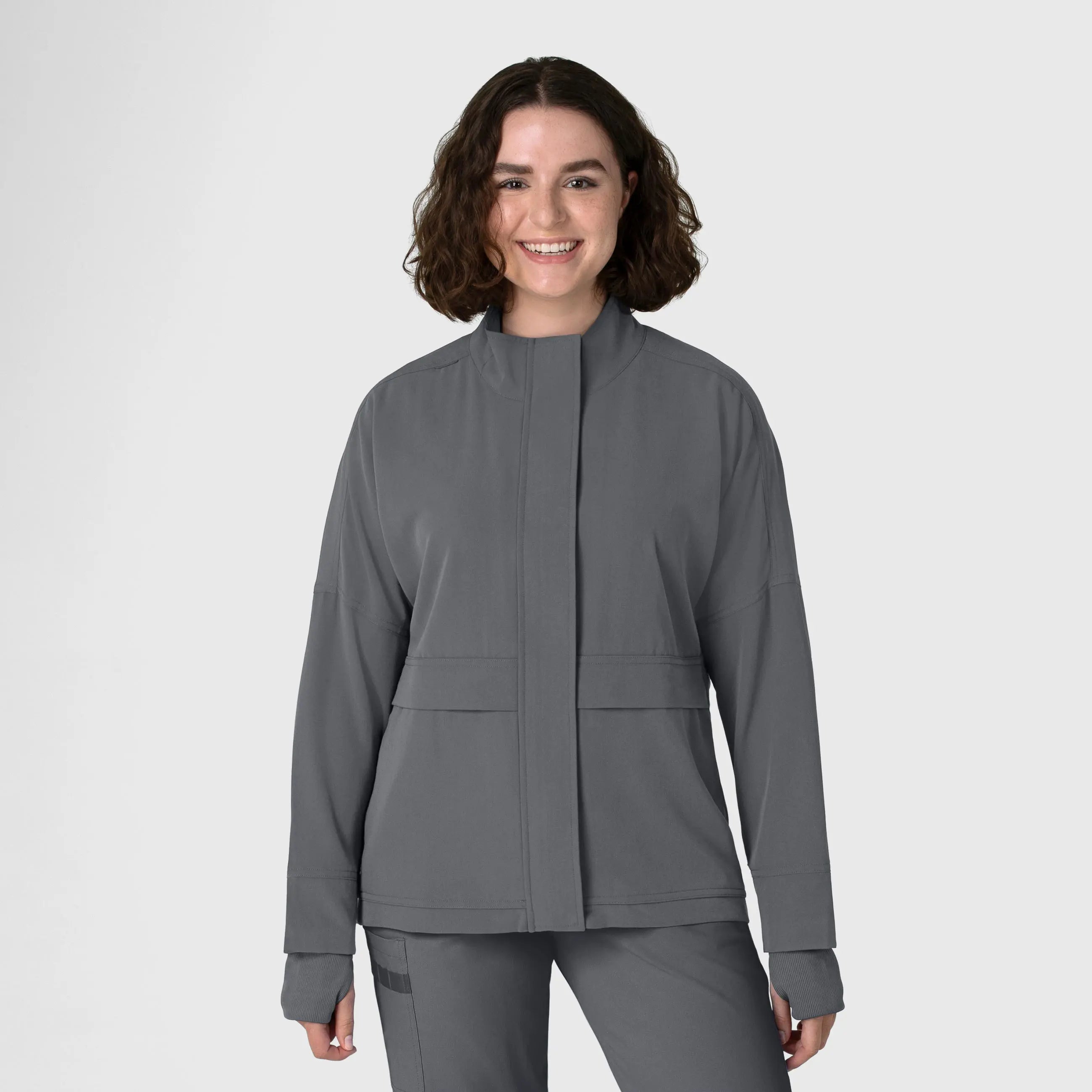 Wink Women's Germs Happen Packable Scrub Jacket - PewterCollaborative Jackets